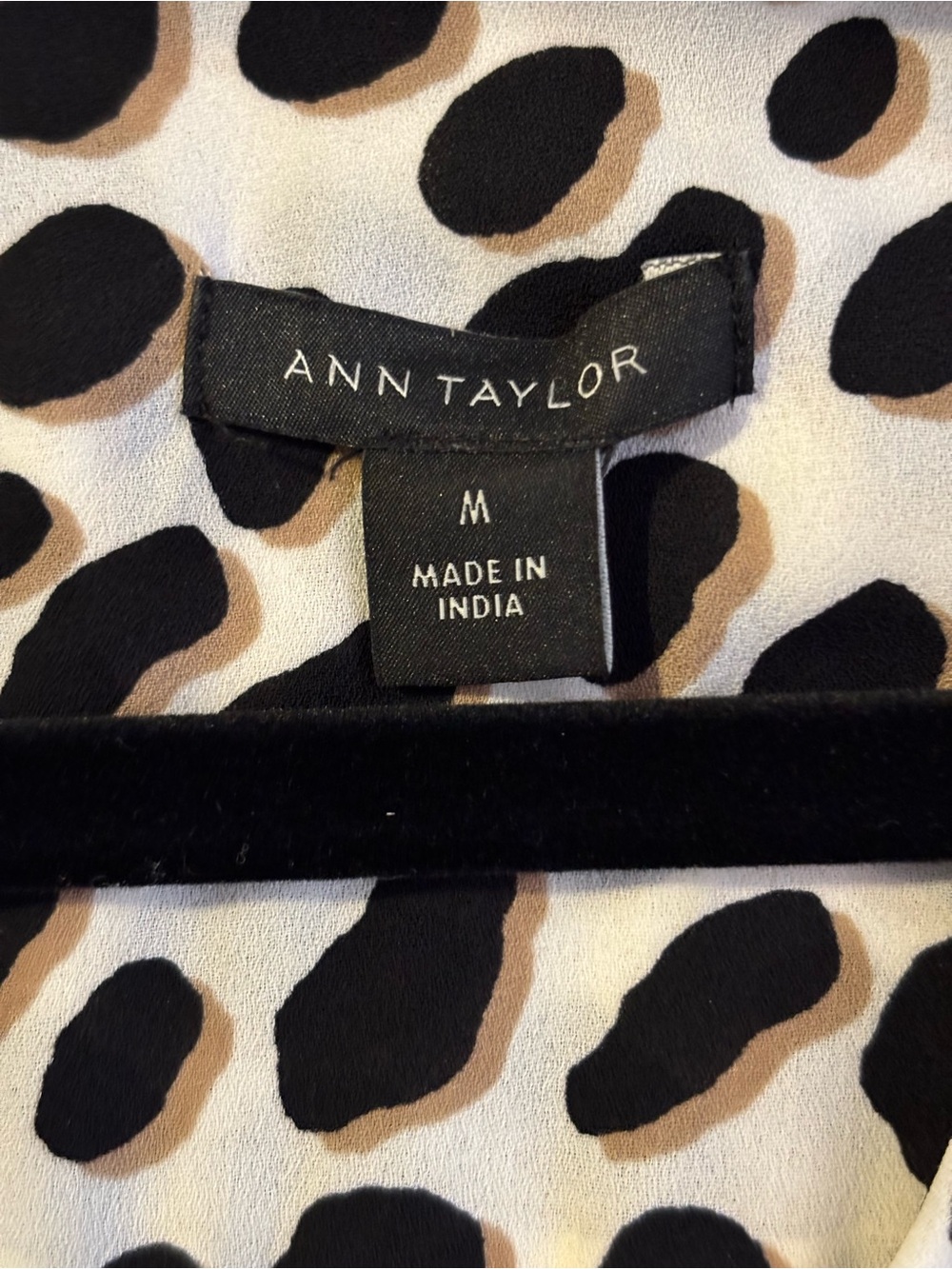 Ann Taylor Animal Print Top in Black, Tan and Cream